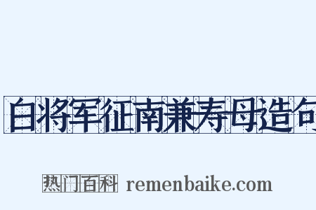 白将军征南兼寿母造句是什么意思的图片